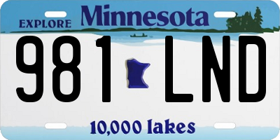 MN license plate 981LND