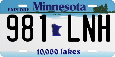 MN license plate 981LNH
