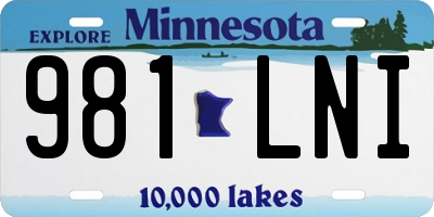 MN license plate 981LNI