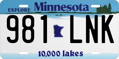 MN license plate 981LNK