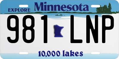 MN license plate 981LNP