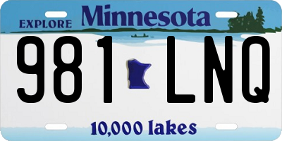 MN license plate 981LNQ