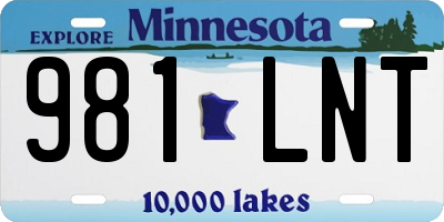 MN license plate 981LNT