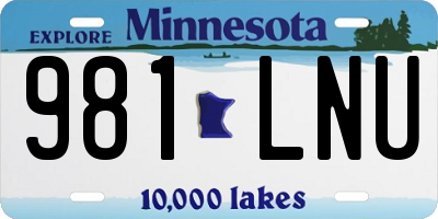 MN license plate 981LNU