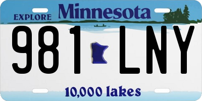 MN license plate 981LNY