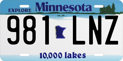 MN license plate 981LNZ