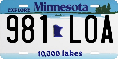 MN license plate 981LOA