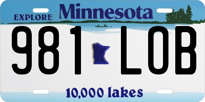 MN license plate 981LOB