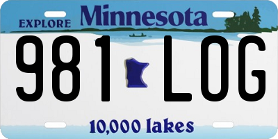 MN license plate 981LOG
