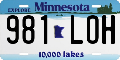 MN license plate 981LOH