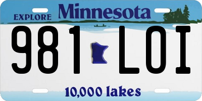 MN license plate 981LOI