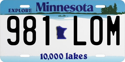 MN license plate 981LOM