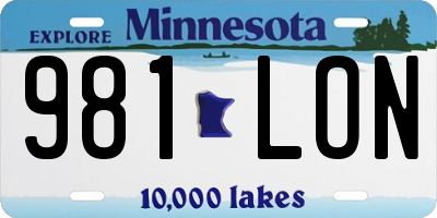 MN license plate 981LON