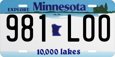 MN license plate 981LOO