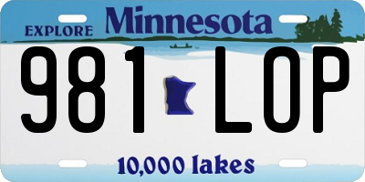 MN license plate 981LOP