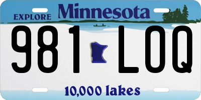 MN license plate 981LOQ