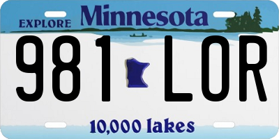 MN license plate 981LOR