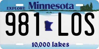 MN license plate 981LOS