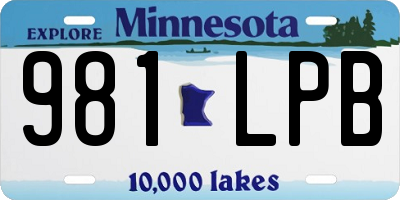 MN license plate 981LPB