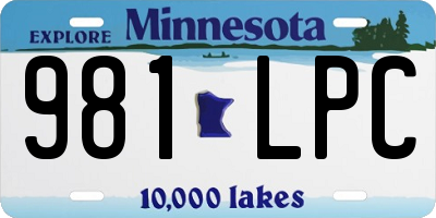MN license plate 981LPC
