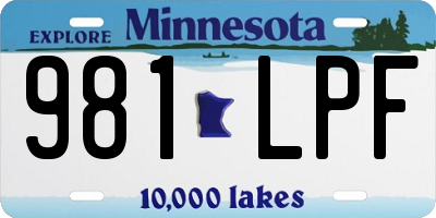 MN license plate 981LPF