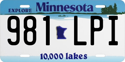 MN license plate 981LPI