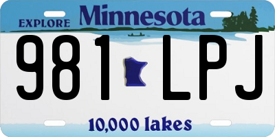 MN license plate 981LPJ