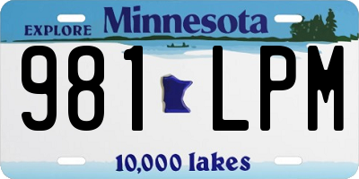 MN license plate 981LPM
