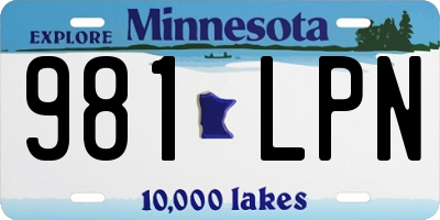 MN license plate 981LPN