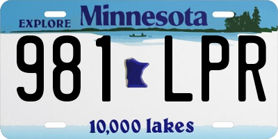 MN license plate 981LPR