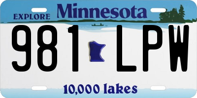 MN license plate 981LPW
