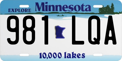 MN license plate 981LQA