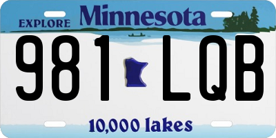 MN license plate 981LQB
