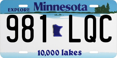 MN license plate 981LQC