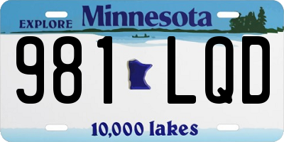 MN license plate 981LQD