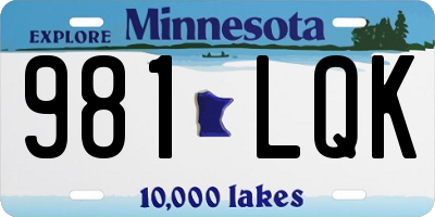 MN license plate 981LQK