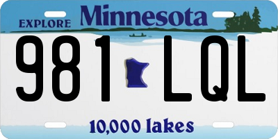 MN license plate 981LQL