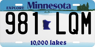 MN license plate 981LQM