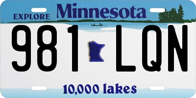 MN license plate 981LQN