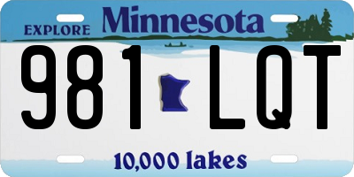 MN license plate 981LQT