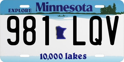 MN license plate 981LQV