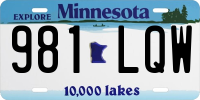 MN license plate 981LQW