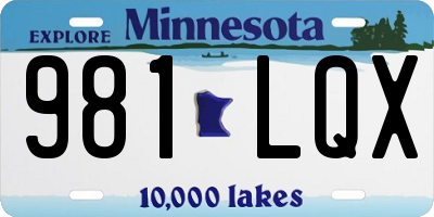 MN license plate 981LQX