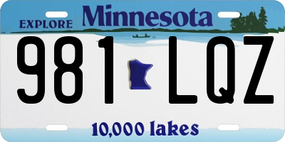 MN license plate 981LQZ