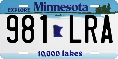 MN license plate 981LRA
