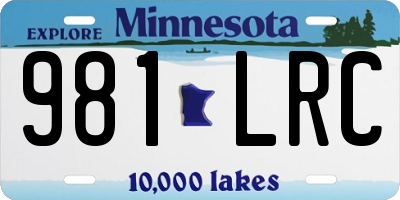 MN license plate 981LRC