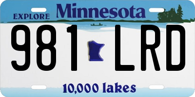MN license plate 981LRD