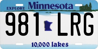 MN license plate 981LRG