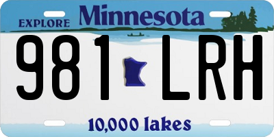 MN license plate 981LRH