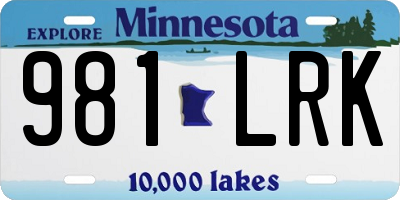 MN license plate 981LRK